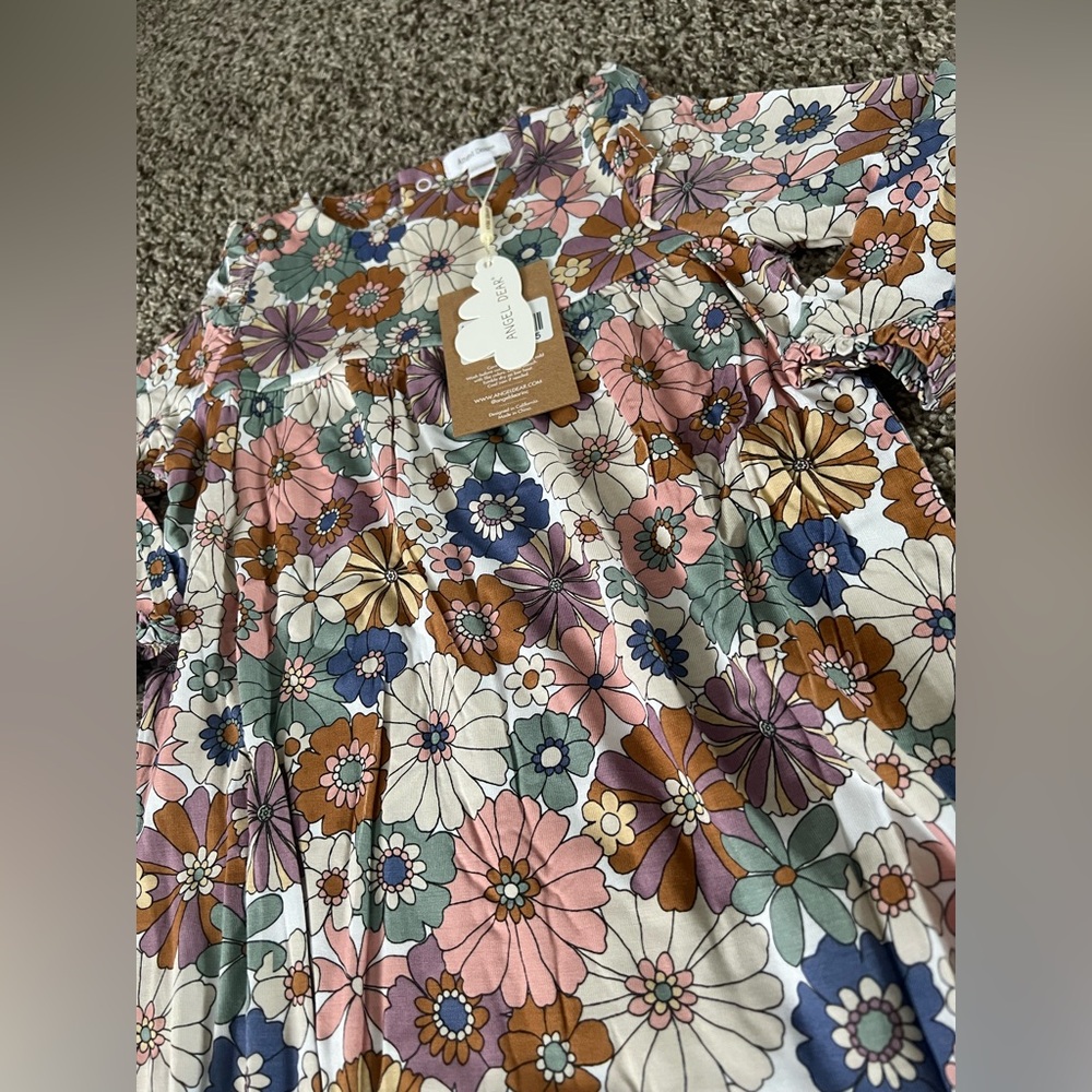 Angel Dear Bamboo Floral Ruffle Romper - Picture 3 of 5